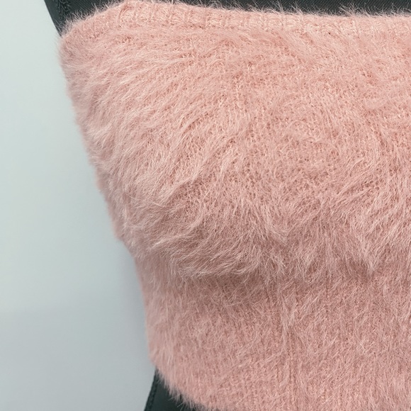 Shein Pink Fuzzy Crop Top - Picture 5 of 9